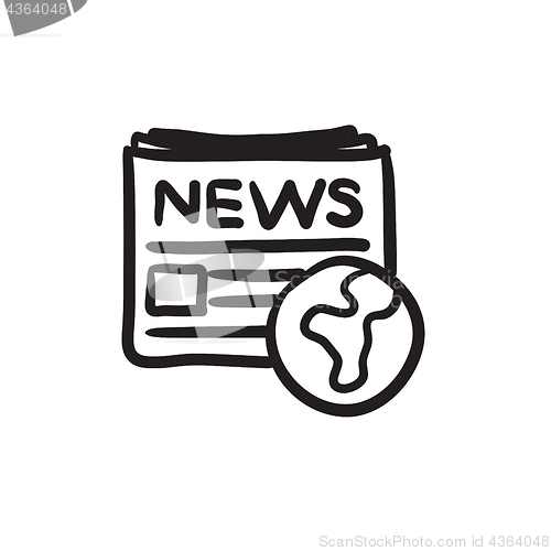 Image of International newspaper sketch icon.