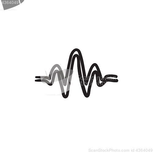 Image of Sound wave sketch icon.