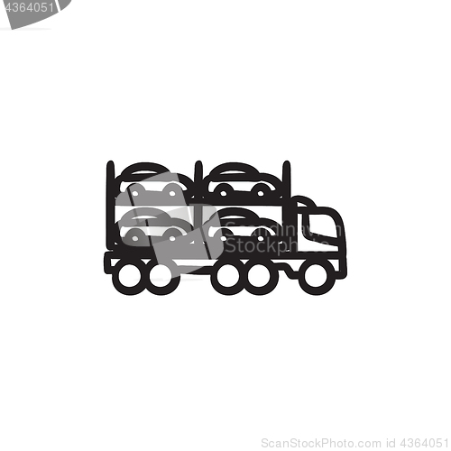 Image of Car carrier sketch icon.