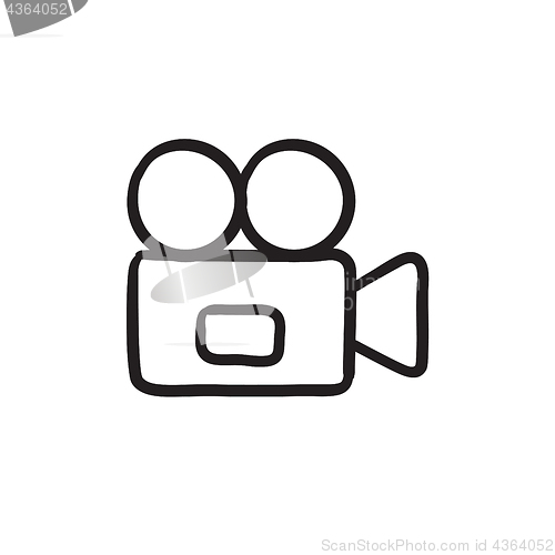 Image of Video camera sketch icon.