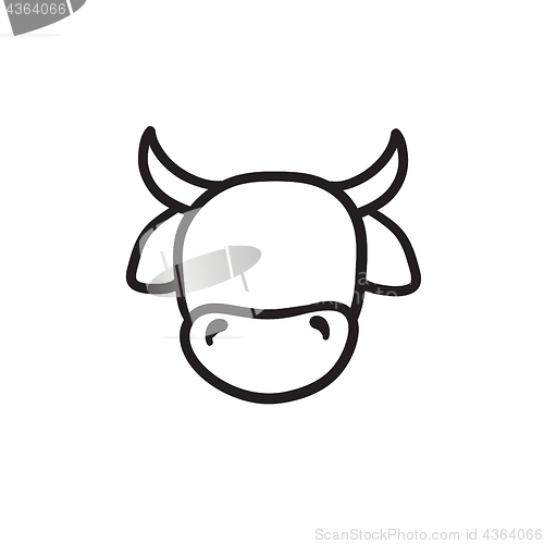 Image of Cow head sketch icon.