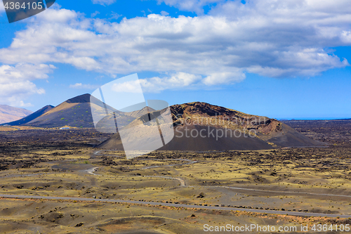 Image of Beautiful colors in the volcanic landscape of Lanzarote.