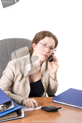 Image of The secretary speaks on phone III