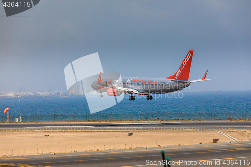 Image of ARECIFE, SPAIN - APRIL, 16 2017: Boeing 737-800 of Jet2 with the