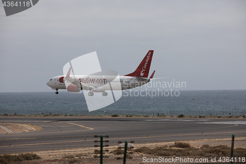 Image of ARECIFE, SPAIN - APRIL, 15 2017: Boeing 737 - 800 of Corendon.co