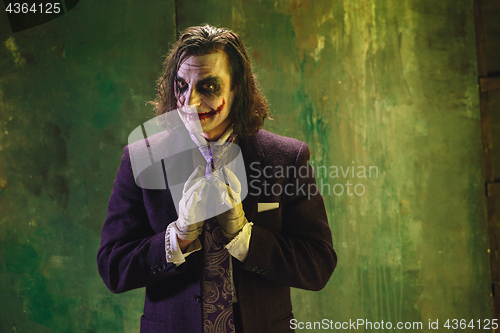 Image of Bloody Halloween theme: crazy joker face