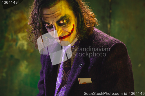 Image of Bloody Halloween theme: crazy maniak face