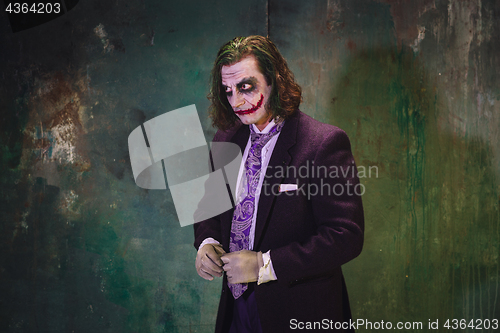 Image of Bloody Halloween theme: crazy maniak face