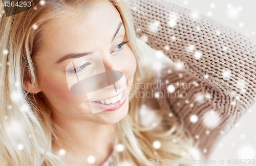 Image of close up of happy young woman or teenage girl