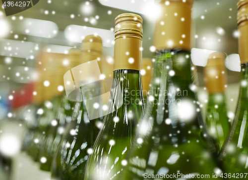 Image of close up of bottles at liquor store