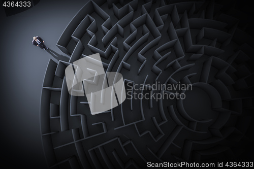 Image of a business man at the maze