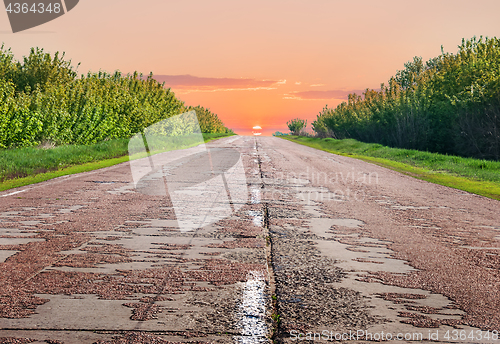 Image of Old highway in the evening