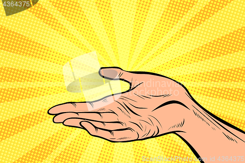 Image of holding in hand, presentation gesture