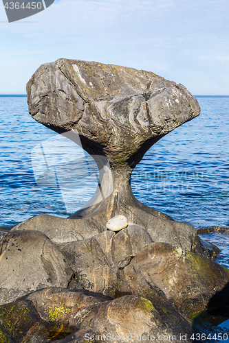 Image of  Kannesteinen is a special shaped stone located on the shore of 