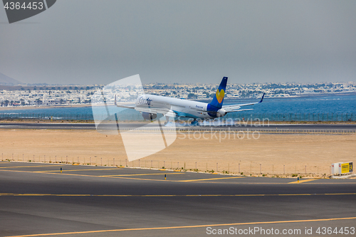 Image of ARECIFE, SPAIN - APRIL, 16 2017: Boeing 757-300 of Condor with t