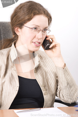 Image of The secretary speaks on phone V