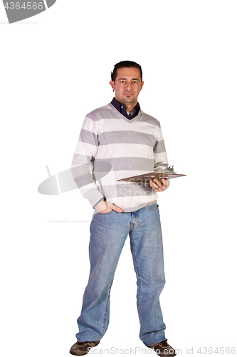 Image of Casual Businessman With a Clipboard
