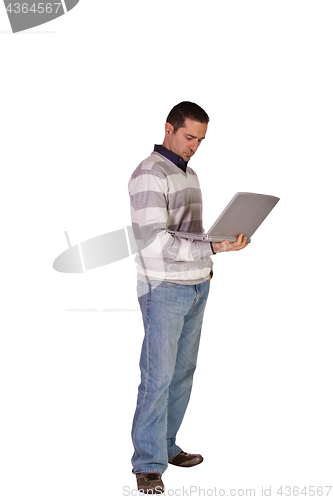 Image of Businessman Posing with his Laptop