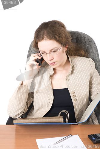 Image of The business woman with phone III