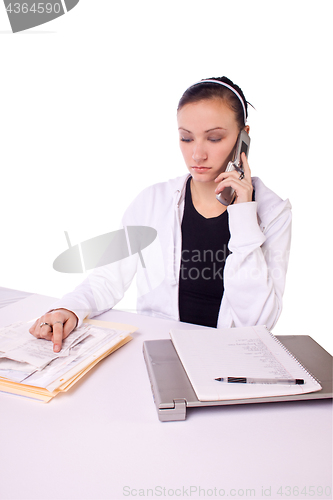 Image of Teen Girl Paying Bills and Making a To Do List