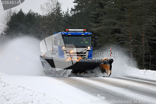 Image of Scania Snowplow Road Maintenance in Winter