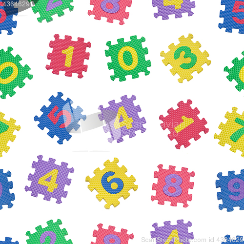 Image of Seamless pattern of colorful number blocks