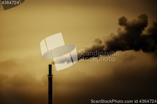 Image of an industrial air pollution smoke chimney