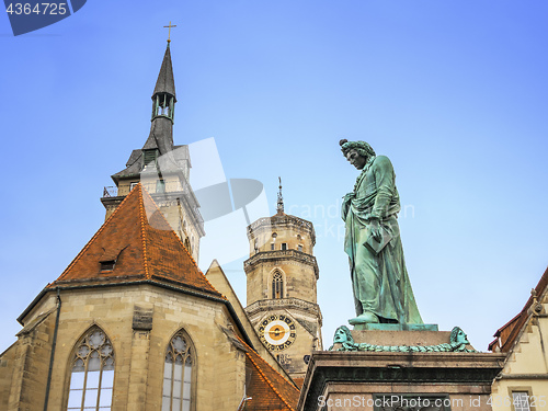 Image of Schiller statue in Stuttgart Germany