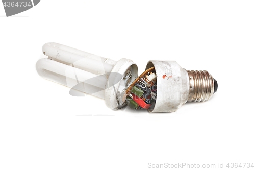 Image of Broken energy saving lightbulb