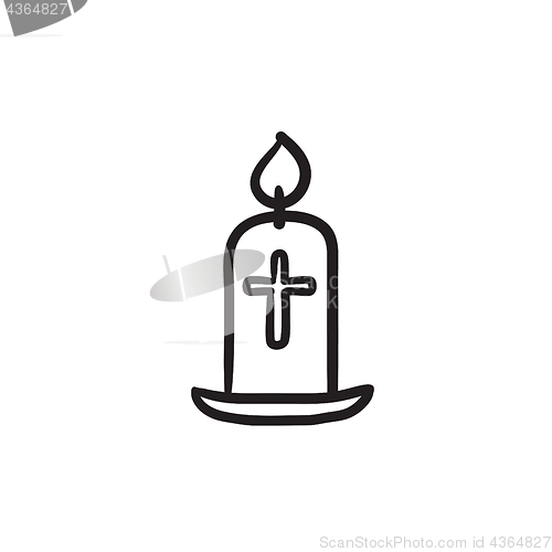 Image of Easter candle sketch icon.