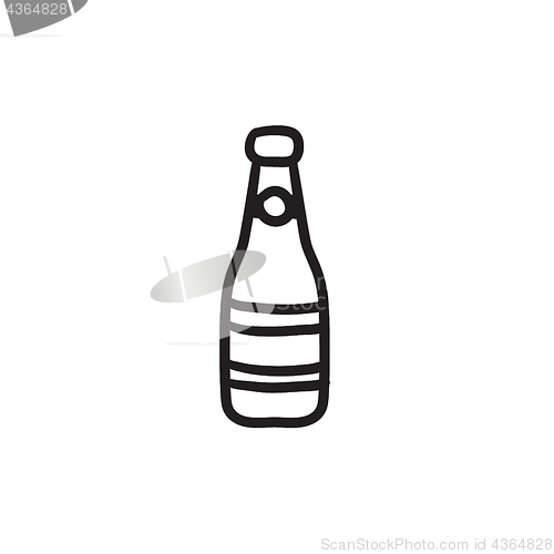 Image of Glass bottle sketch icon.