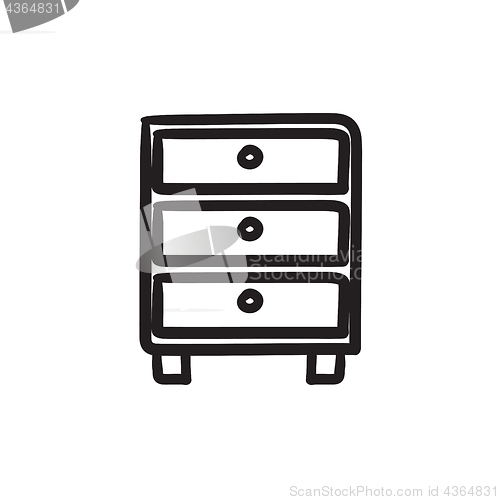 Image of Chest of drawers sketch icon.