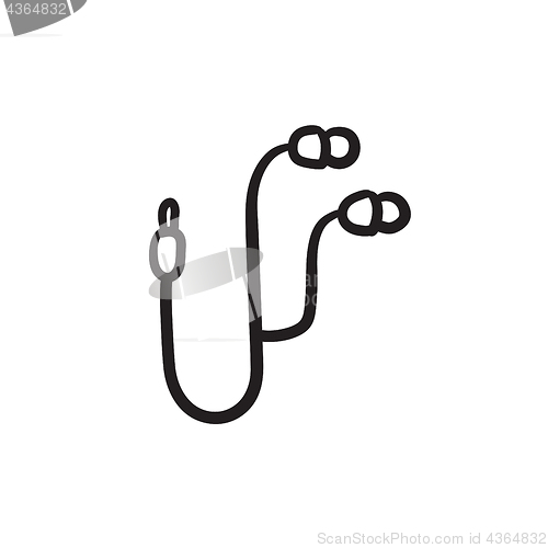 Image of Earphone sketch icon.