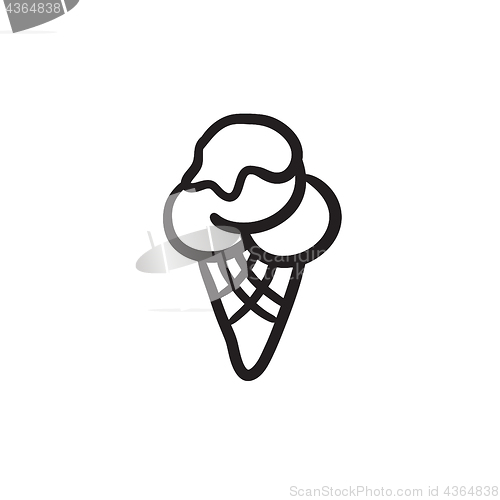 Image of Ice cream sketch icon.