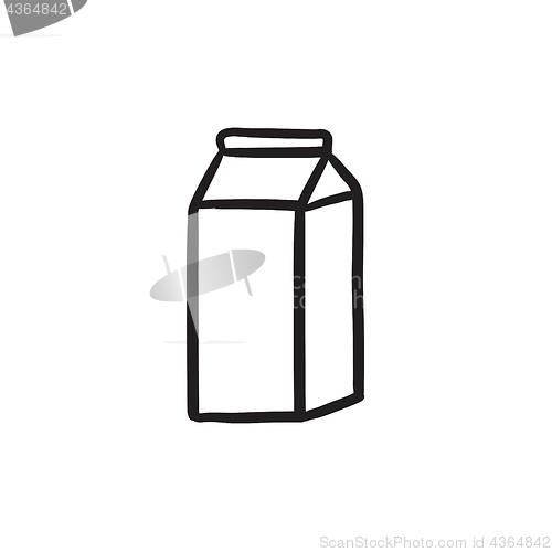 Image of Packaged dairy product sketch icon.