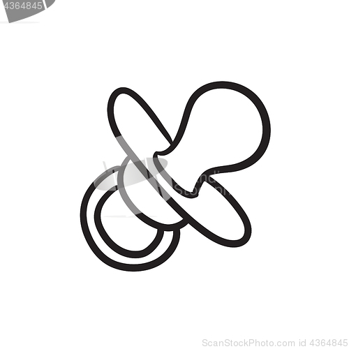 Image of Baby pacifier sketch icon.