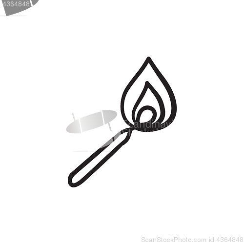 Image of Burning match  sketch icon.