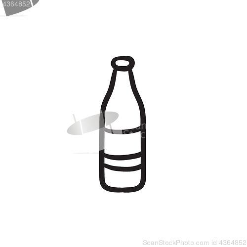 Image of Glass bottle sketch icon.