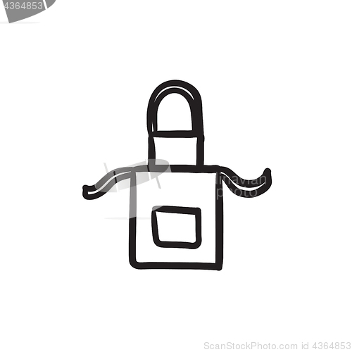 Image of Kitchen apron sketch icon.