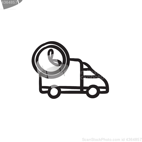 Image of Delivery truck sketch icon.