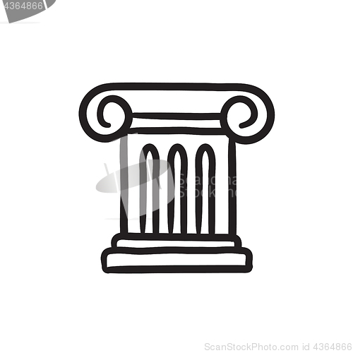 Image of Ancient column sketch icon.