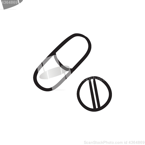 Image of Pills sketch icon.