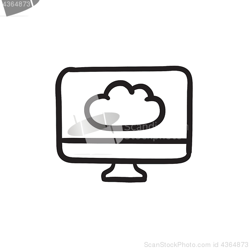 Image of Cloud computing sketch icon.