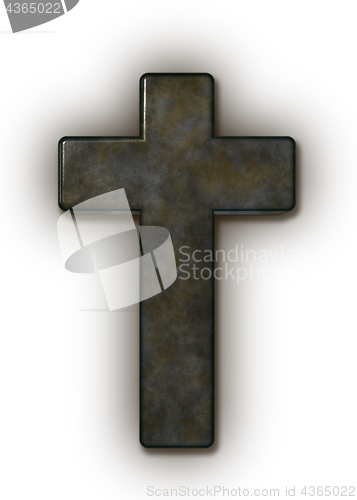 Image of christian cross on white background - 3d illustration
