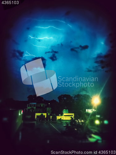 Image of Night thunderstorm in the city