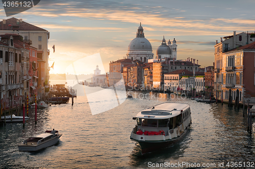 Image of Vaporetto at sunset