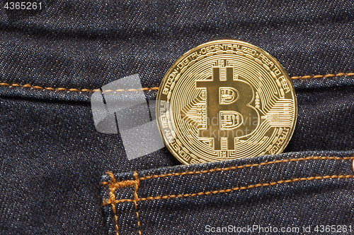 Image of Bitcoin Physical Coin In Denim Pocket