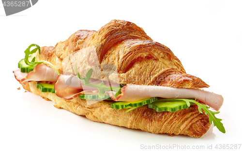 Image of croissant with ham and cucumber