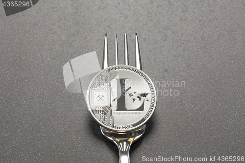 Image of Litecoin Fork Concept Dark Gray Background