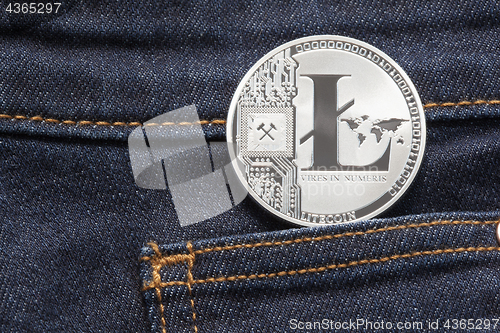 Image of Litecoin Physical Coin In Denim Pocket